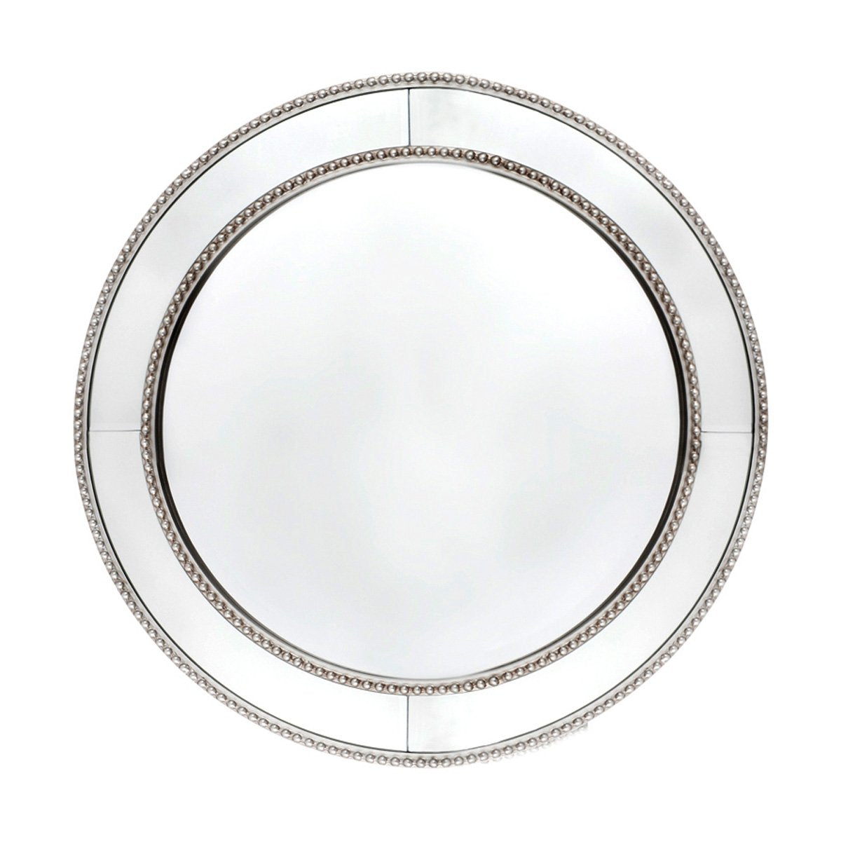 Zeta 60x60cm Round Wall Mirror - Antique Silver