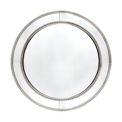 Zeta 60x60cm Round Wall Mirror - Antique Silver