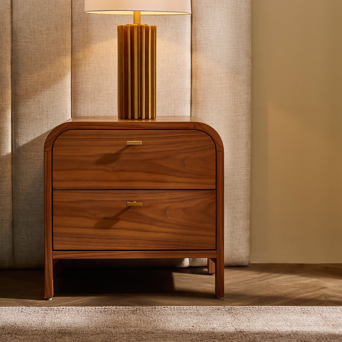 Chisholm 60x60cm Bedside Table - Walnut
