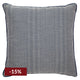 Candace Square Feather Cushion - Chevron Blue Linen