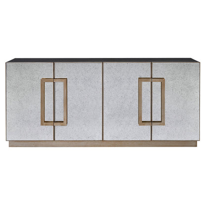 Mira 180cm Mirrored Buffet - Antique Gold
