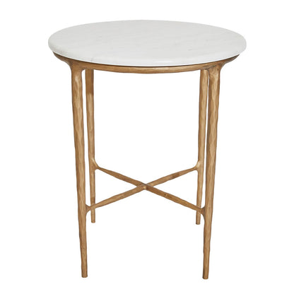 Heston Marble Round Side Table - Brass
