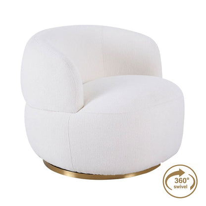 Tubby Swivel Arm Chair - Ecru