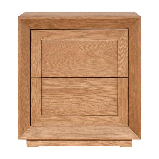 Balmain 60x65cm Tall Bedside Table - Natural Oak