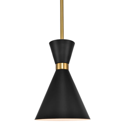 Oslo Pendant - Black w Brass