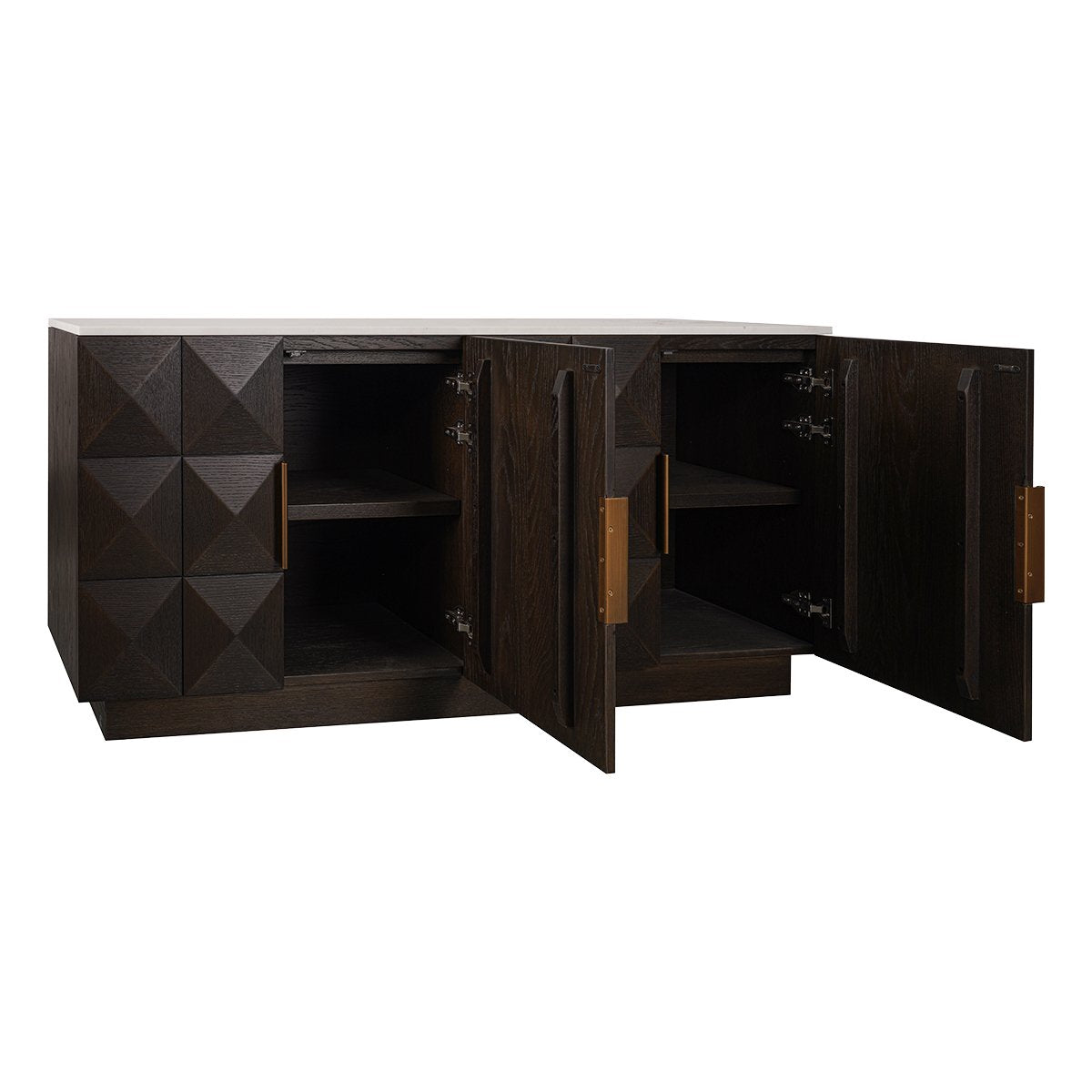Benedict Smoked Oak Buffet - White Marble