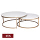 Chloe Stone Nesting Coffee Tables - Antique Gold