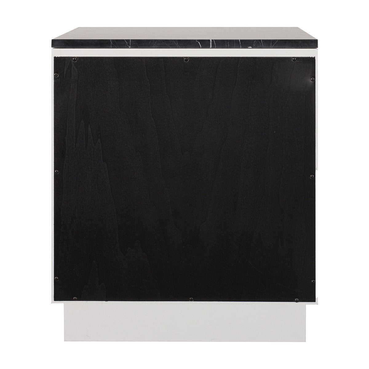 Benedict 53x62.5cm White Oak Bedside Table - Black Marble
