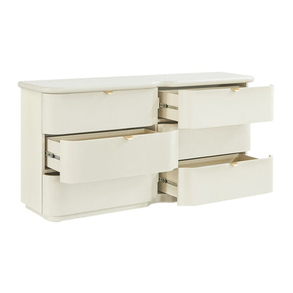 Lina 160cm 6 Drawer Chest - Ivory