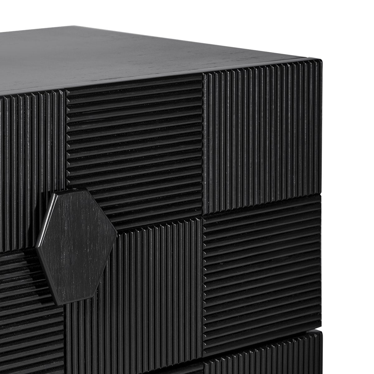 Alton 50x65cm Bedside Table - Black