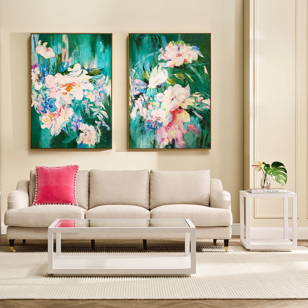 Blooming Set of Two Oil On Canvas Painting