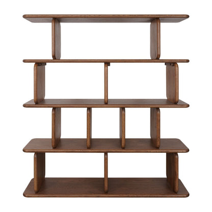 Tudor 140x160cm Oak Shelving Unit - 4 Tier Walnut