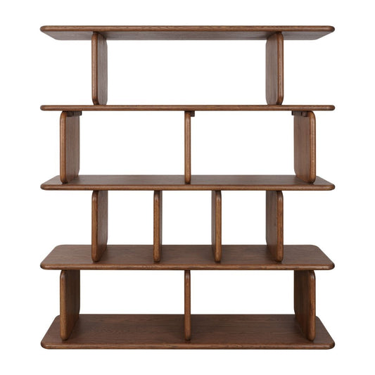Tudor 140x160cm Oak Shelving Unit - 4 Tier Walnut