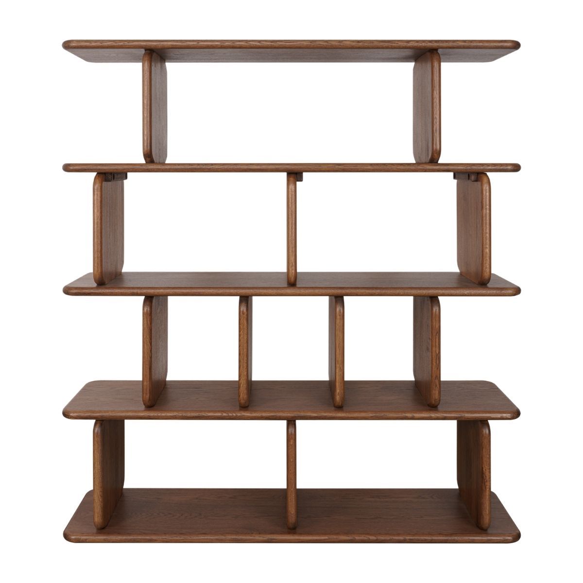 Tudor 140x160cm Oak Shelving Unit - 4 Tier Walnut
