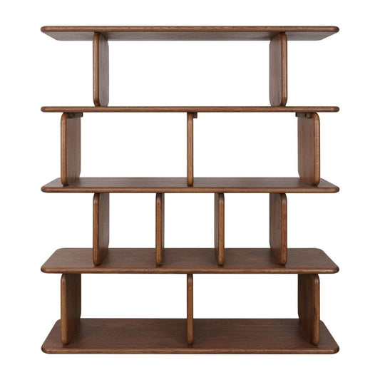 Tudor 140x160cm Oak Shelving Unit - 4 Tier Walnut