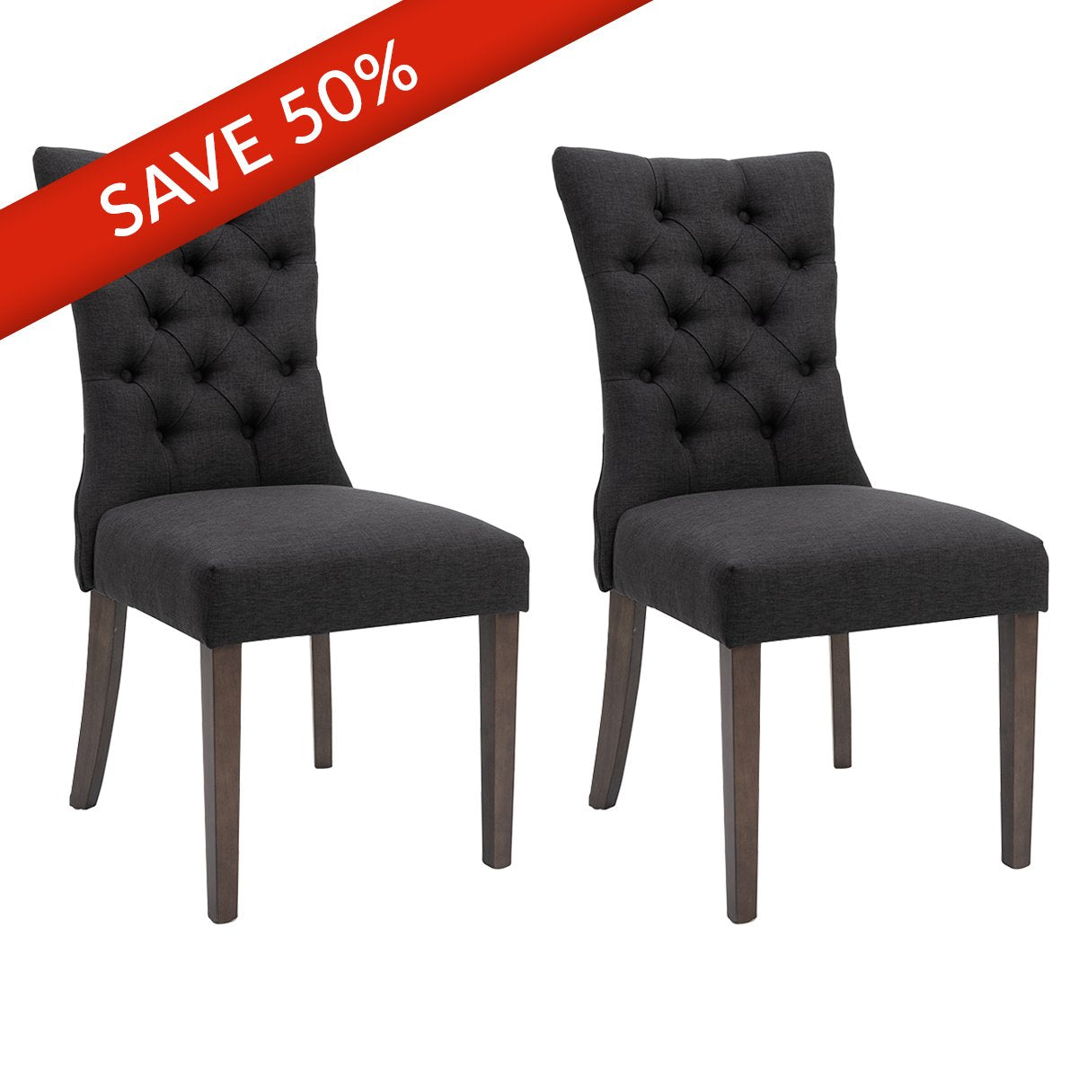 Preston Dining Chair Set of 2  - Charcoal