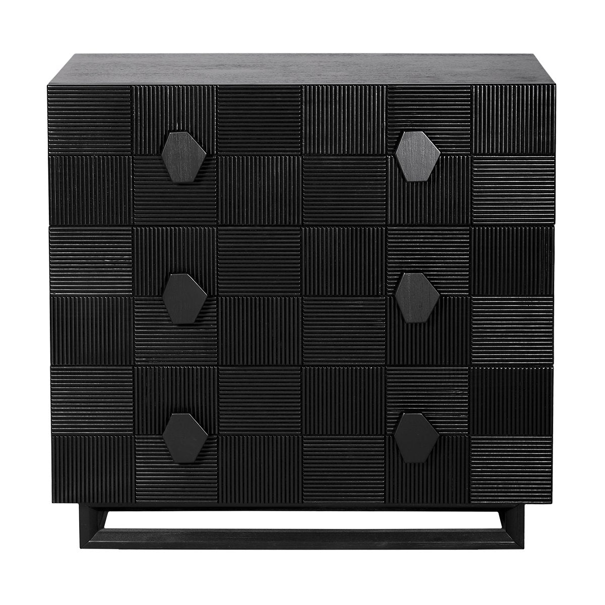 Alton 96cm 3 Drawer Chest -  Black - OUTLET NSW