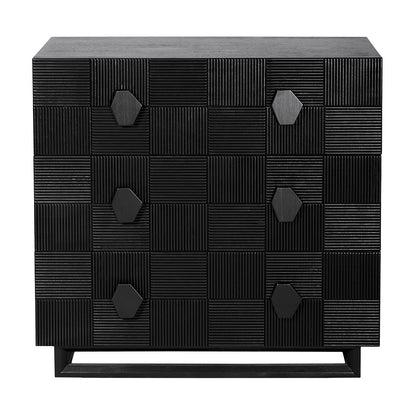Alton 3 Drawer Chest -  Black