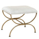 Novak Antique Gold Iron Stool -  Natural Linen