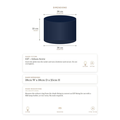 Larissa Drum Shade - Medium Navy