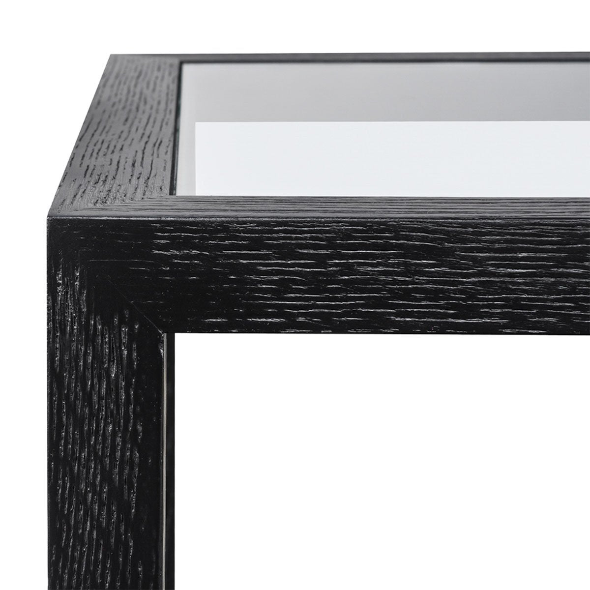 Sadie Oak Square Side Table - Medium Black - OUTLET NSW