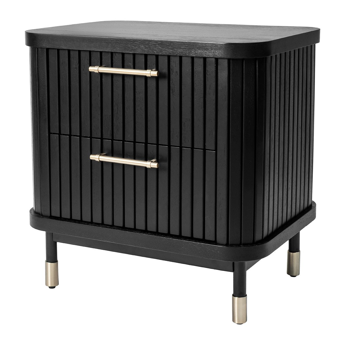 Sophia 60x61cm Bedside Table - Black - OUTLET NSW