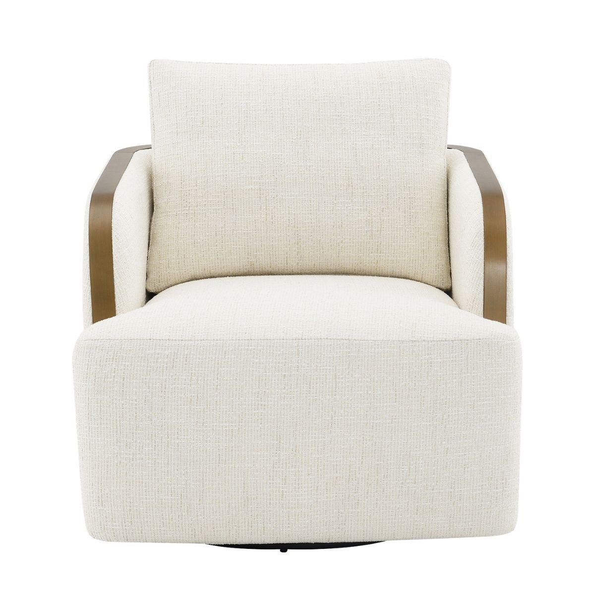 Compton Swivel Arm Chair - Brass/Ivory