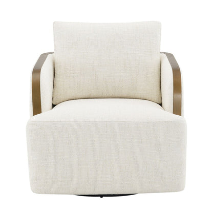 Compton Swivel Arm Chair - Brass/Ivory