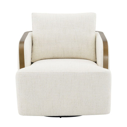 Compton Swivel Arm Chair - Brass/Ivory