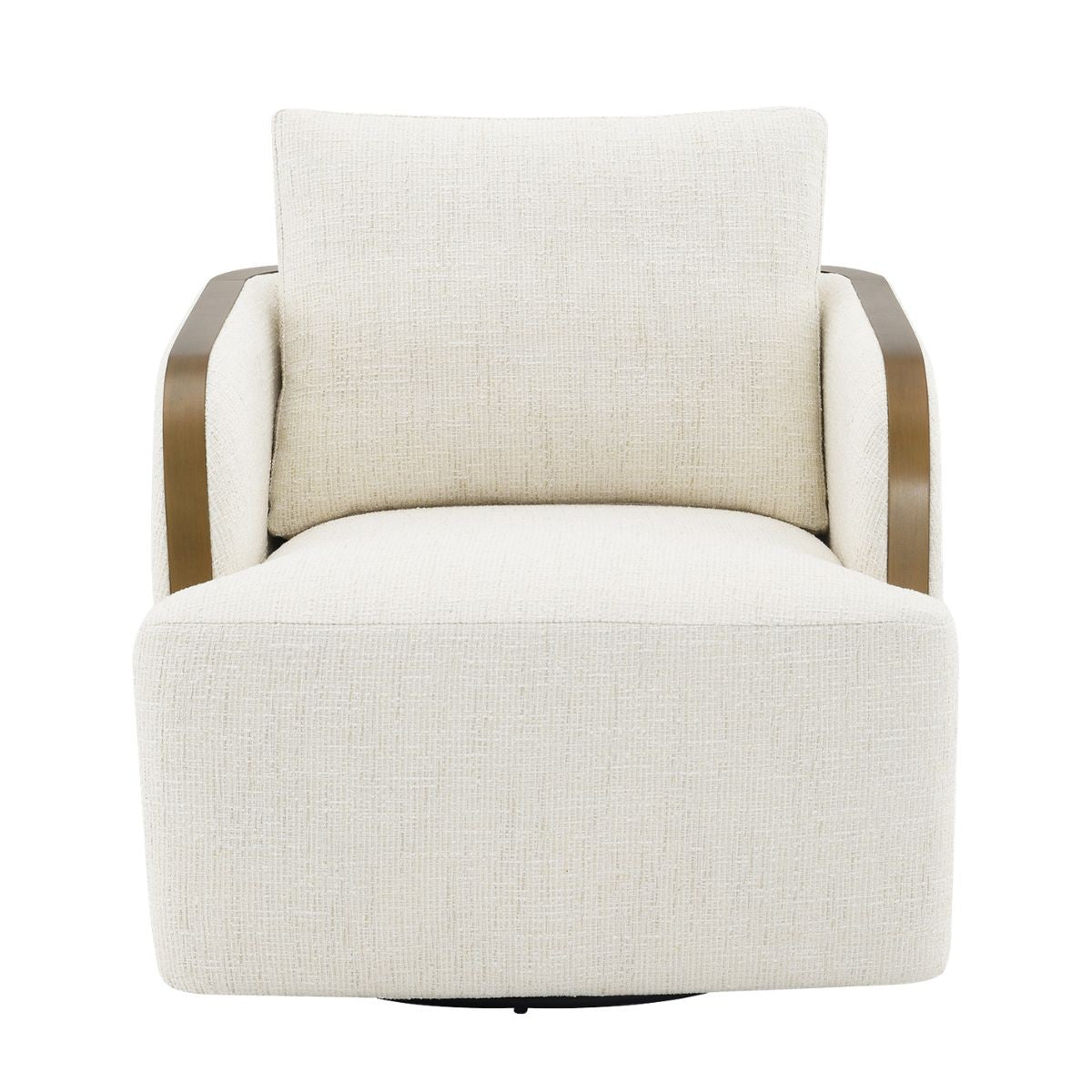 Compton Swivel Arm Chair - Brass/Ivory