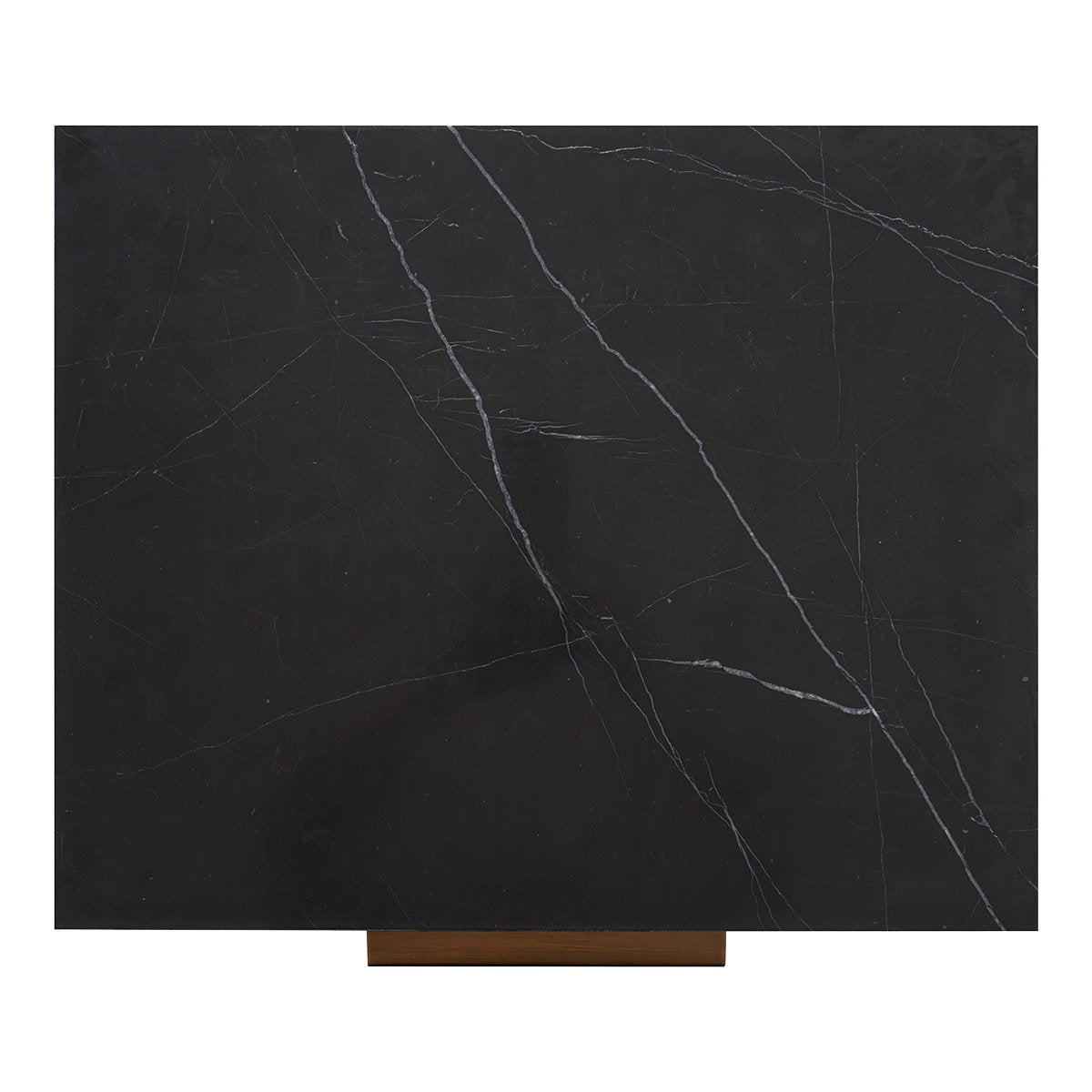 Benedict Smoked Oak Bedside Table - Black Marble