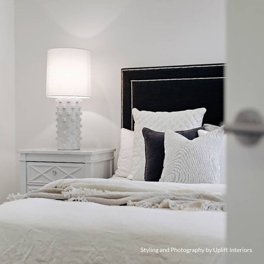 Plantation Bedside Table -  Large White