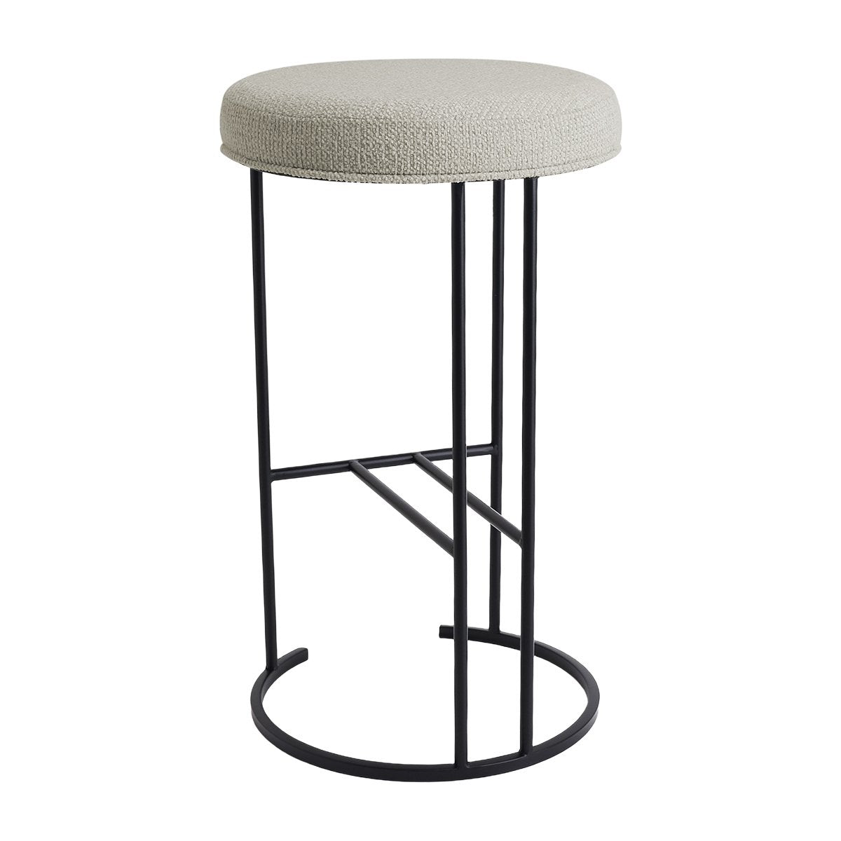 Blackley Black Iron Kitchen Stool - Speckle Ecru