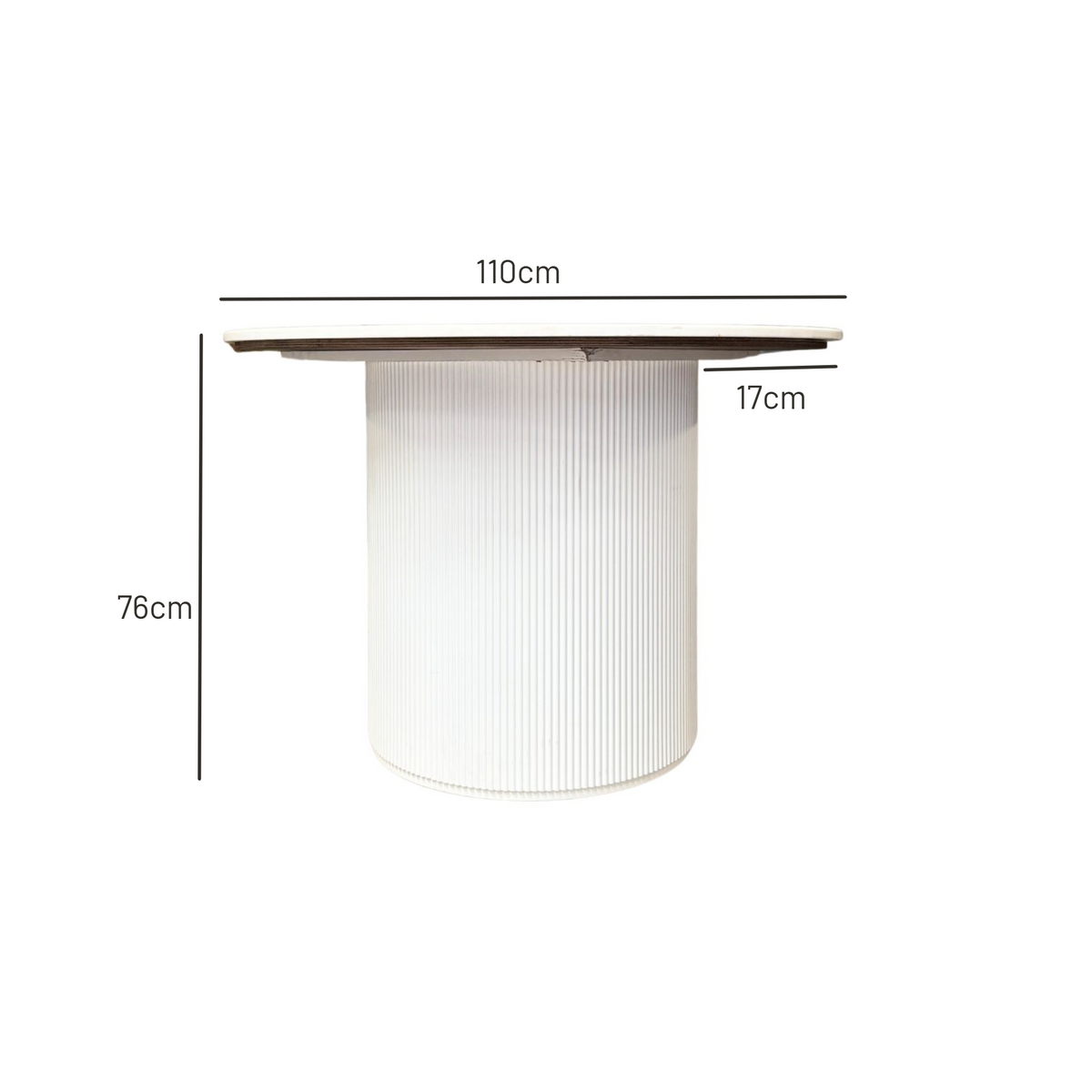Marlo Round 110cm Dia Entry Table - White - OUTLET NSW