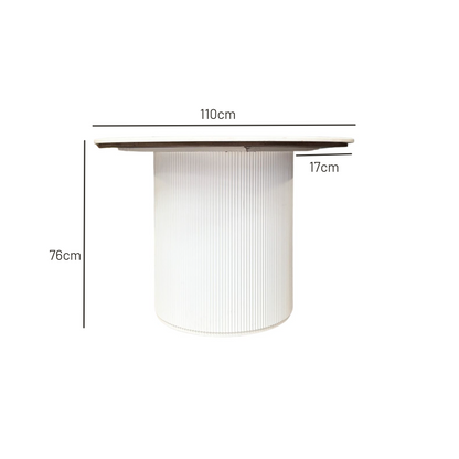 Marlo Round 110cm Dia Entry Table - White - OUTLET NSW