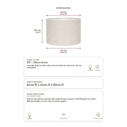 Larissa Drum Shade - Large Natural