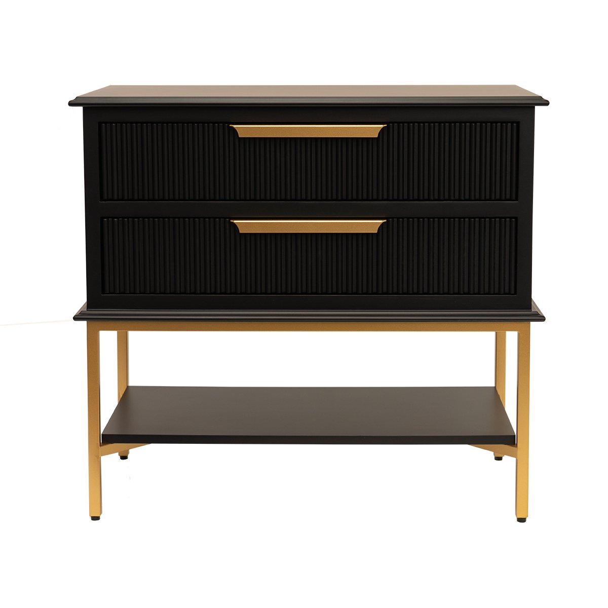 Aimee 76x70cm Bedside Table - Black
