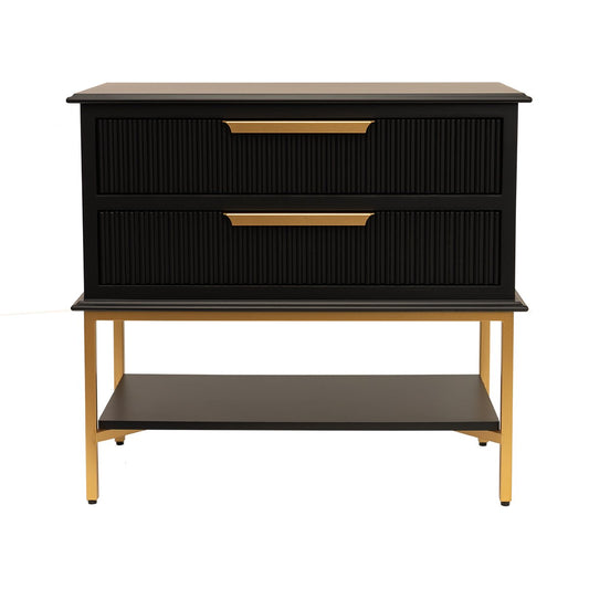 Aimee 76x70cm Bedside Table - Black