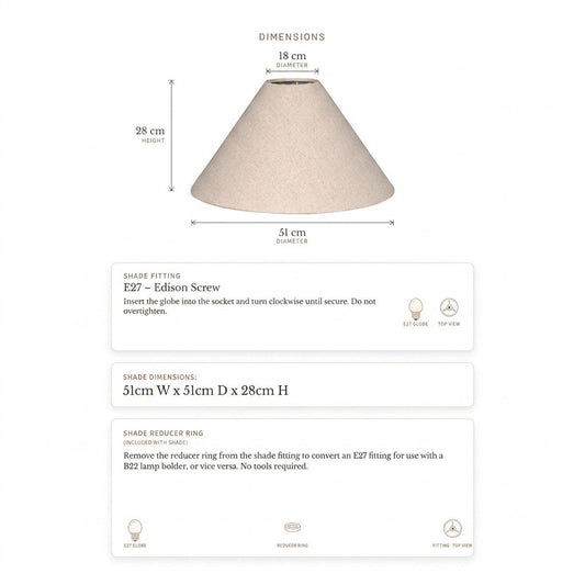 Messina Empire Shade - Large Natural - Bulk Buy Qty 5 – view 2