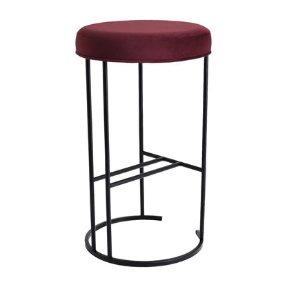 Blackley Black Iron Kitchen Stool - Mulberry Velvet