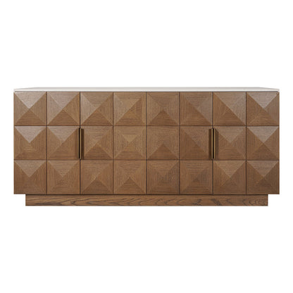 Benedict 170cm Walnut Buffet - White Marble