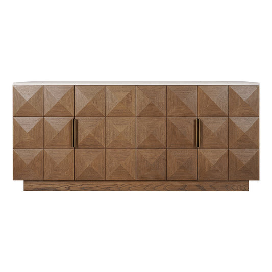 Benedict 170cm Walnut Buffet - White Marble