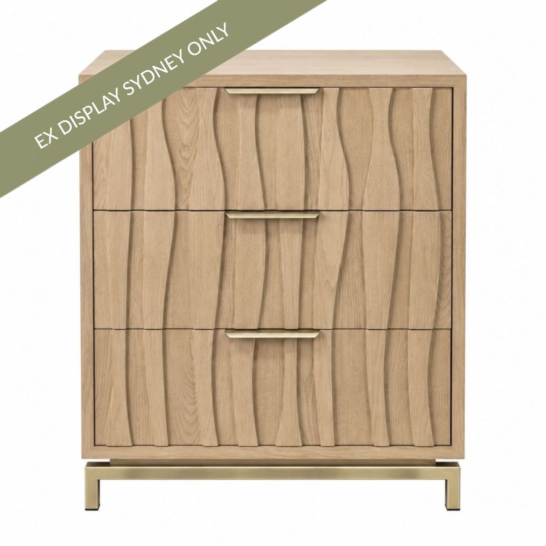 Ari 80cm 3 Drawer Chest - Natural Oak - OUTLET NSW