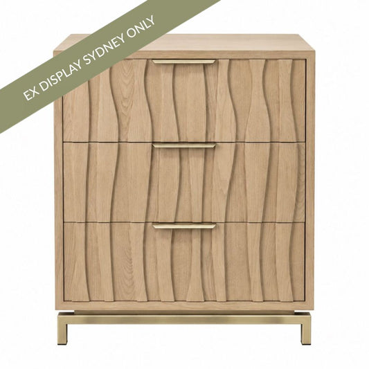 Ari 80cm 3 Drawer Chest - Natural Oak - OUTLET NSW