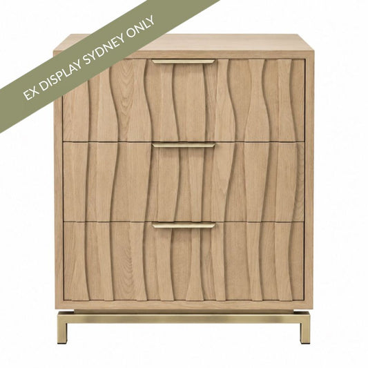 Ari 80cm 3 Drawer Chest - Natural Oak - OUTLET NSW