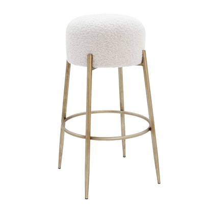 Nino Kitchen Stool - White Boucle