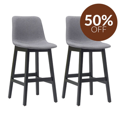 Jermaine Bar Stool Set of 2 - Stone Grey