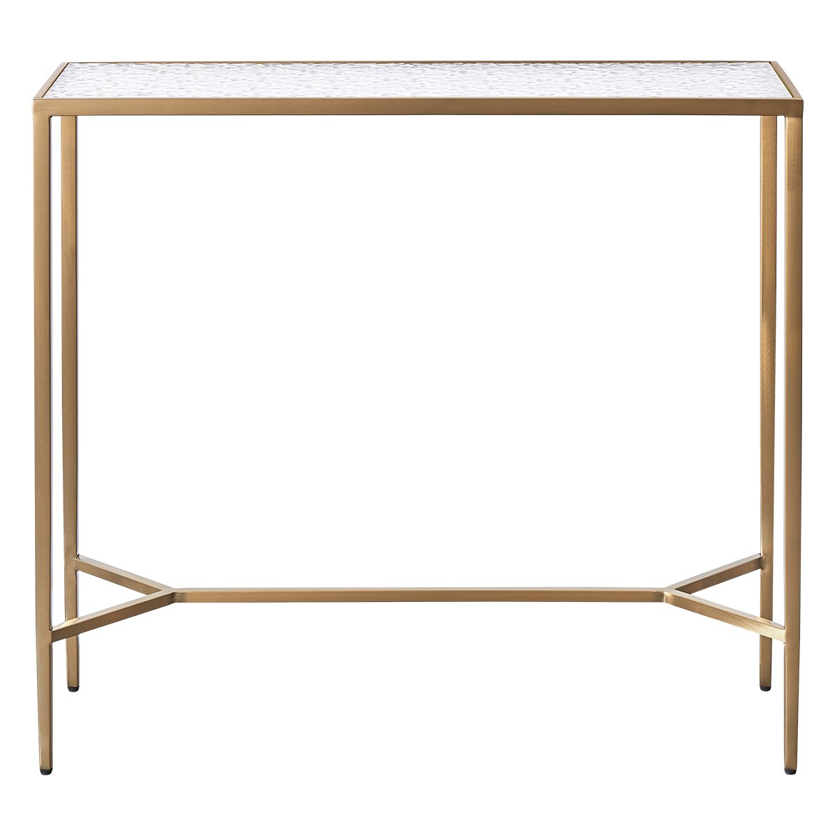 Chloe 90cm Rippled Glass Console Table - Gold