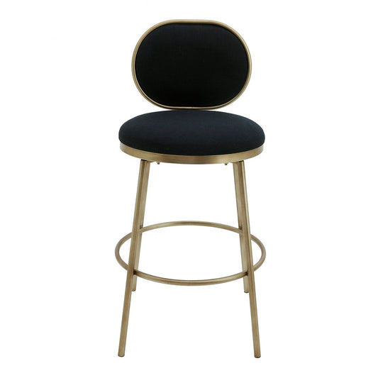 Eliza Swivel Kitchen Stool - Black Linen