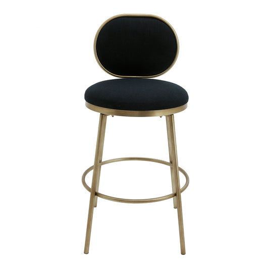 Eliza Swivel Kitchen Stool - Black Linen